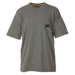Cat CAT Mens 1510552 Logo Pocket T-Shirt - Dark Heather Grey 3X-Large Regular - $24.99 at Dungarees