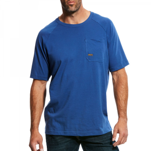 Ariat Mens 10025377 Rebar Cotton Strong T-Shirt - Metal Blue X-Large Tall