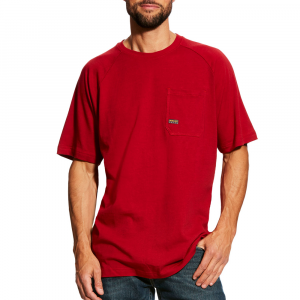 Ariat Mens 10025383 Rebar Cotton Strong T-Shirt - Rio Red Large Tall