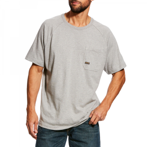 Ariat Mens 10025373 Rebar Cotton Strong T-Shirt - Heather Gray Large Tall