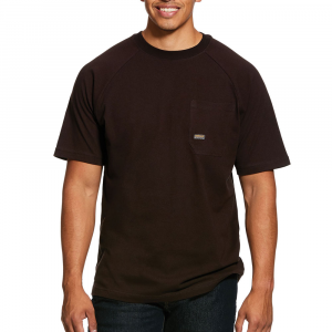 Ariat Mens 10031019 Rebar Cotton Strong T-Shirt - Dark Brown 3X-Large Tall