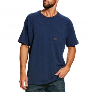 Ariat Mens 10025378 Rebar Cotton Strong T-Shirt - Navy Heather 4X-Large Regular