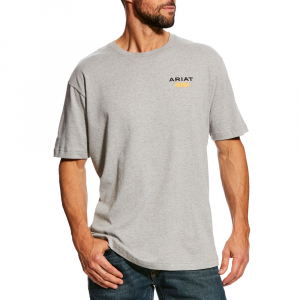 Ariat Mens 10025387 Rebar Cotton Strong Logo T-Shirt - Heather Gray Medium Regular