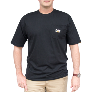 Cat CAT Mens 1510552 Logo Pocket T-Shirt - Black 2X-Large Regular - $21.99 at Dungarees