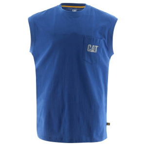 Cat CAT Men's W07074 Trademark Sleeveless Pocket Tee - Bright Blue 4X-Large Regular - $24.99 at Dungarees