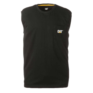 Cat CAT Mens W07074 Trademark Sleeveless Pocket Tee - Black Small Regular - $19.99 at Dungarees