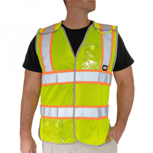 CAT Men's 1320017 5 Point Break Away Safety Vest - Hi Vis Yellow M/L