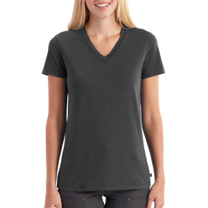 Carhartt Carhartt  102452 Women's Lockhart Short Sleeve V-Neck T-Shirt - Carbon Heather Small Regular - $16.99 at Dungarees