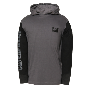 Cat CAT Mens 1510425 UPF Hooded Banner Long Sleeve Tee - Dark Shadow/Black 3X-Large Regular - $39.99 at Dungarees