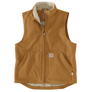 Carhartt Carhartt Mens 104981 Flame-Resistant Duck Sherpa-Lined Vest - Carhartt Brown Large Regular - $159.99 at Dungarees