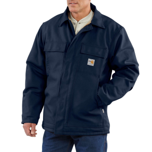 Carhartt Mens 101618 Factory 2nd Flame-Resistant Duck Traditional Coat - Quilt Lined - Dark Navy 2X-Large Tall