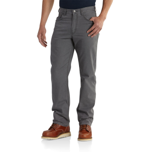 Carhartt Mens 102517 Factory 2nd Rugged Flex Relaxed Fit Canvas 5-Pocket Work Pant - Gravel 34W x 30L