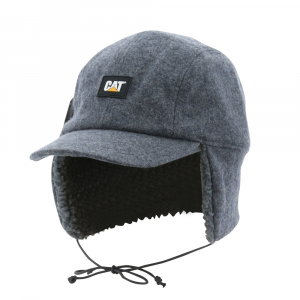 CAT Men's 1120270 Wool Blend Trapper Hat - Dark Heather Grey One Size Fits All