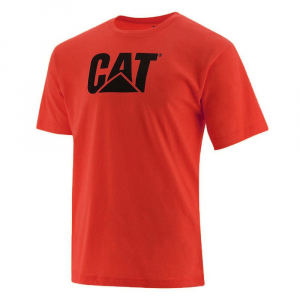 CAT Mens 1510416 Logo Short Sleeve T-Shirt - Red Pepper Medium Regular