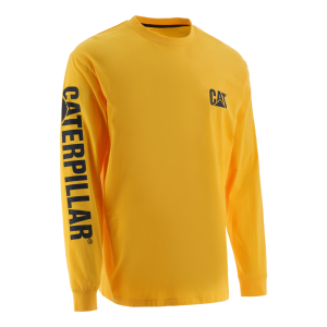 Cat CAT Mens 1510580 Trademark Banner Long Sleeve T-Shirt - Yellow Medium Regular - $24.99 at Dungarees
