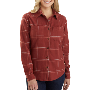 Carhartt Carhartt  104516 Closeout Women's Rugged Flex Flannel Shirt - Redwood Plaid Small Regular - $27.99 at Dungarees