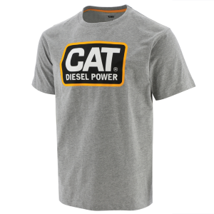 Cat CAT Mens 1510451 Diesel Power Tee - Heather Grey / Yellow 3X-Large Regular - $29.99 at Dungarees
