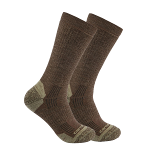 Carhartt Carhartt Mens SC9902M Midweight Synthetic-Merino Wool Blend Crew Sock 2-Pack - Dark Coffee Large - $23.99 at Dungarees