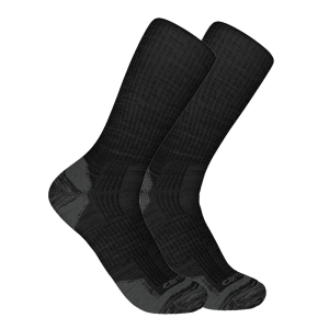 Carhartt Carhartt Men's SC9902M Midweight Synthetic-Merino Wool Blend Crew Sock 2-Pack - Black Large - $23.99 at Dungarees