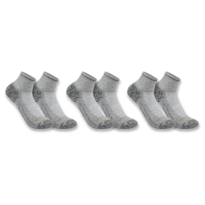 Carhartt Carhartt Mens SQ5283M Force Midweight Quarter Sock 3-Pack - Charcoal Large - $15.99 at Dungarees