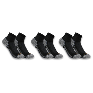 Carhartt Carhartt Men's SQ5283M Force Midweight Quarter Sock 3-Pack - Black Large - $15.99 at Dungarees