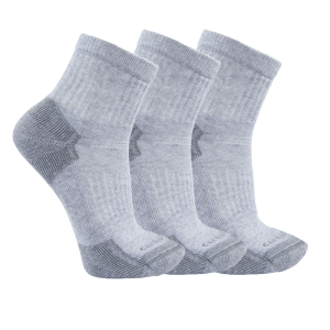 Carhartt Carhartt Mens SQ6103M Midweight Cotton Blend Quarter Sock 3-Pack - Gray Large - $15.99 at Dungarees