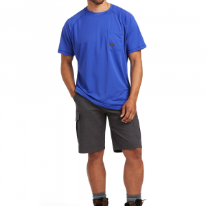 Ariat Men's 10039462 Rebar Heat Fighter Short Sleeve T-Shirt - Royal Blue Small Regular