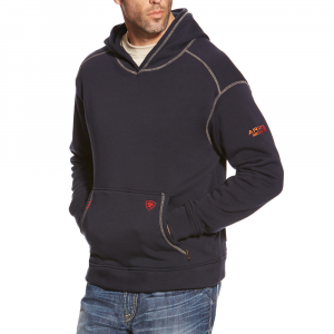 Ariat Mens 10013514 Flame-Resistant Polartec Hoodie - Navy 3X-Large Tall