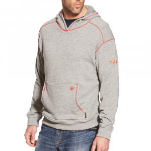 Ariat Mens 10014867 Flame-Resistant Polartec Hoodie - Heather Gray Large Tall