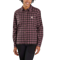 Carhartt  104972 Closeout Women's Rugged Flex Loose Fit Midweight Flannel Long-Sleeve Plaid Shirt - Amethyst Smoke X-Large Plus