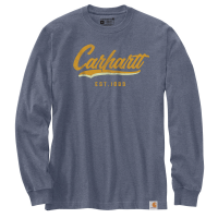 Carhartt  104964 Closeout Women's Loose Fit Heavyweight Long-Sleeve Hand-Painted Graphic T-Shirt - Folkstone Gray Heather  Large Regular