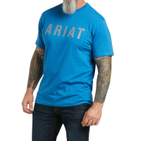 Ariat Mens 10039476 Rebar Cottonstrong Block Logo T-Shirt - Deep Water 3X-Large Tall