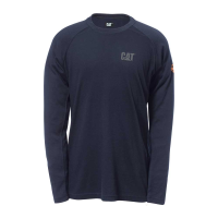 CAT Mens 1630003 Flame Resistant Long Sleeve Performance Crew Shirt - FR Navy 2X-Large Tall