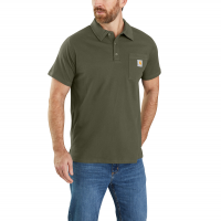 Carhartt Mens 103569 Force Delmont Short Sleeve Polo Shirt - Basil Heather 4X-Large Regular