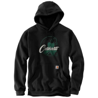 Carhartt Mens 105231 Factory 2nd Loose Fit Midweight Hooded Shamrock Sweatshirt - Black X-Small Regular