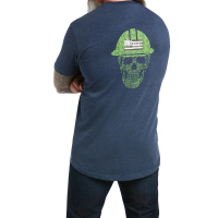 Ariat Mens 10039465 Rebar Cottonstrong Roughneck T-Shirt - Navy Heather/Lime 2X-Large Tall
