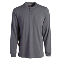 Timberland PRO Mens A23P4 Flame-Resistant Cotton Core Henley - Charcoal Large Tall