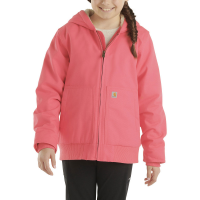 Carhartt  CP9564 Canvas Insulated Hooded Active Jac - Girls - Pink Lemonade 2X-Small (4-5)