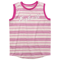 Carhartt  CA9870 Sleeveless Crewneck Stripe T-Shirt - Girls - Strawberry Cream X-Large (14)