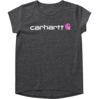 Carhartt  CA9872 Short-Sleeve Crewneck Core Logo T-Shirt - Girls - Caviar Black Heather X-Large (14)