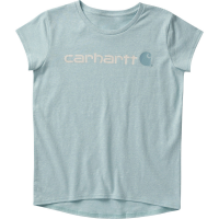 Carhartt  CA9872 Short-Sleeve Crewneck Core Logo T-Shirt - Girls - Angel Blue Heather Small (8)