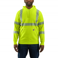 Carhartt Mens 104987 High-Visibility Loose Fit Midweight Hooded Class 3 Sweatshirt - Bright Lime Large Tall