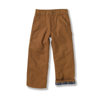 Carhartt  CK8316 Loose Fit Canvas Flannel-Lined Utility Boot-Cut Work Pant - Boys - Carhartt Brown 14 Youth