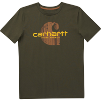 Carhartt  CA6241 Short-Sleeve Woodgrain C T-Shirt - Boys - Olive 5 Child