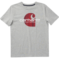 Carhartt  CA6241 Short-Sleeve Woodgrain C T-Shirt - Boys - Gray Heather 6 Child