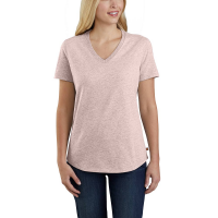 Carhartt  104406 Closeout Women's Short Sleeve V-Neck T-Shirt - Rose Smoke Heather Small Regular