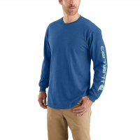 Carhartt | Men's K231 Long Sleeve Logo T-Shirt | Lakeshore Heather | Large Tall | Original Fit | 100% Cotton | 6.75 Ounce | Dungarees