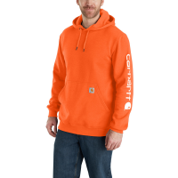 Carhartt Mens K288 Loose Fit Midweight Logo Sleeve Graphic Sweatshirt - Bright Orange Medium Regular
