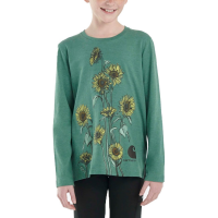 Carhartt  CA9881 Long-Sleeve Wild Sunflowers T-Shirt - Girls - Blue Spruce Heather Large (12)