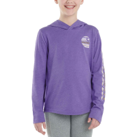 Carhartt  CA9889 Long-Sleeve Hooded Pattern Logo T-Shirt - Girls - Ultra Violet Heather 6X Child